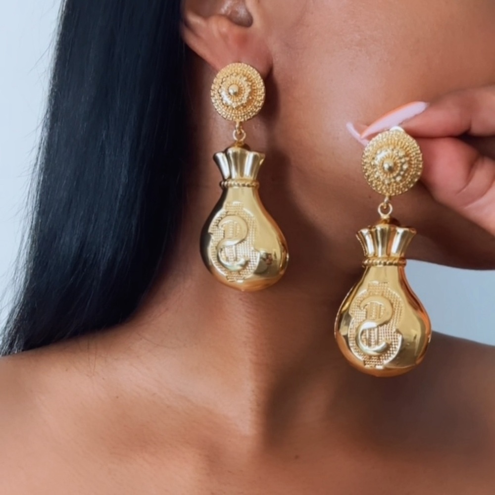 24k gold plated Earrings Ms Bag Earrings